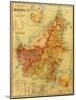 Borneo - Panoramic Map-Lantern Press-Mounted Art Print