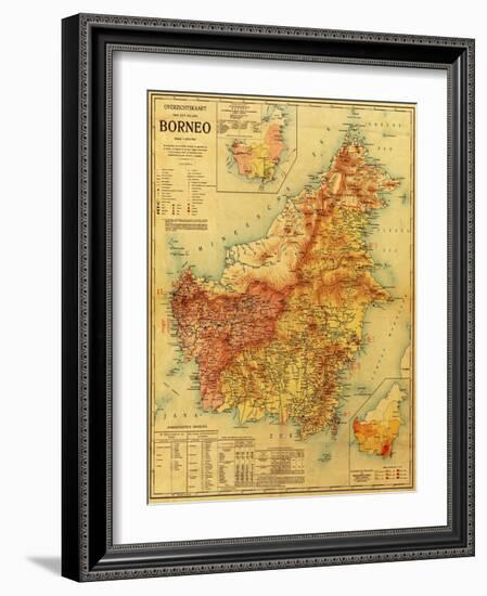 Borneo - Panoramic Map-Lantern Press-Framed Art Print