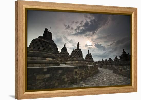 Borobudur Temple, a World Heritage Site in Central Java-Alex Saberi-Framed Premier Image Canvas