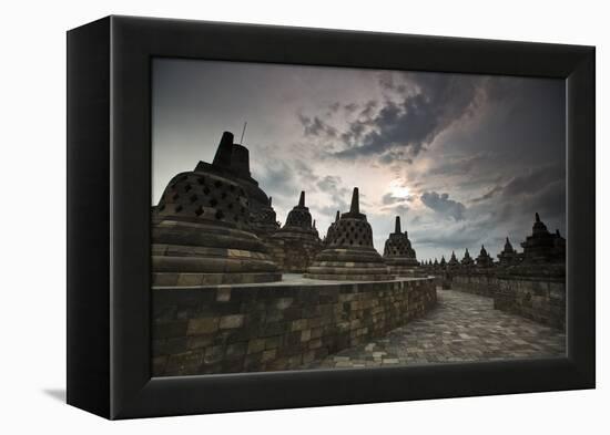 Borobudur Temple, a World Heritage Site in Central Java-Alex Saberi-Framed Premier Image Canvas