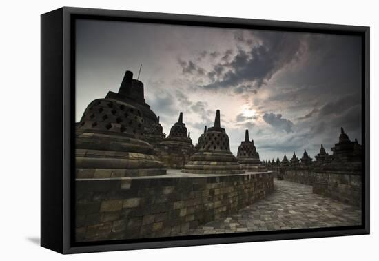 Borobudur Temple, a World Heritage Site in Central Java-Alex Saberi-Framed Premier Image Canvas