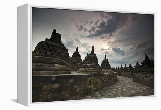 Borobudur Temple, a World Heritage Site in Central Java-Alex Saberi-Framed Premier Image Canvas