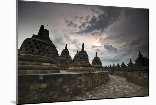 Borobudur Temple, a World Heritage Site in Central Java-Alex Saberi-Mounted Photographic Print