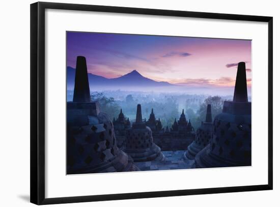 Borobudur Temple, Yogyakarta, Java, Indonesia.-pigprox-Framed Photographic Print