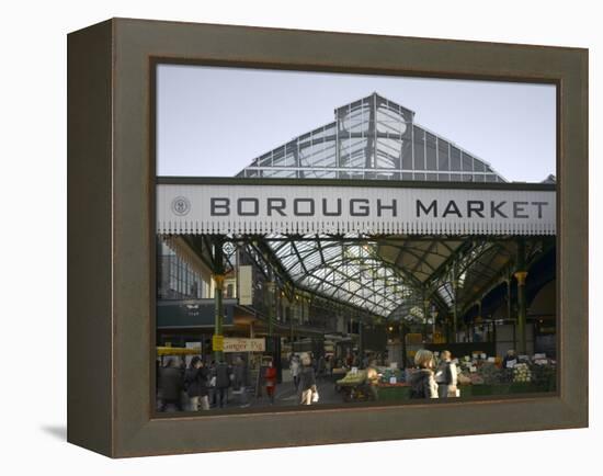 Borough Market, London. Entrance and Sign-Richard Bryant-Framed Premier Image Canvas