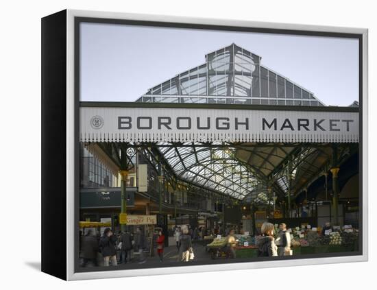 Borough Market, London. Entrance and Sign-Richard Bryant-Framed Premier Image Canvas