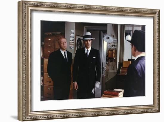 Borsalino and Co by Jacques Deray with Daniel Ivernel and Alain Delon, 1974 (photo)-null-Framed Photo