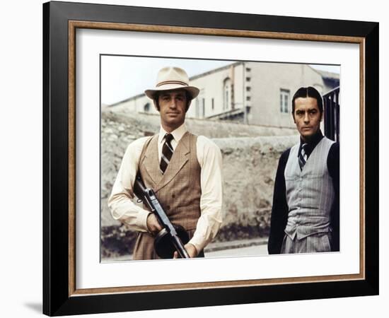 Borsalino by Jacques Deray with Jean-Paul Belmondo and Alain Delon, 1970 (photo)-null-Framed Photo