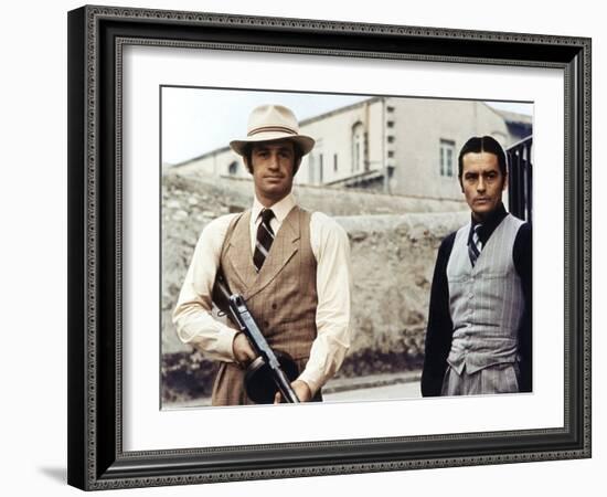 Borsalino by Jacques Deray with Jean-Paul Belmondo and Alain Delon, 1970 (photo)-null-Framed Photo