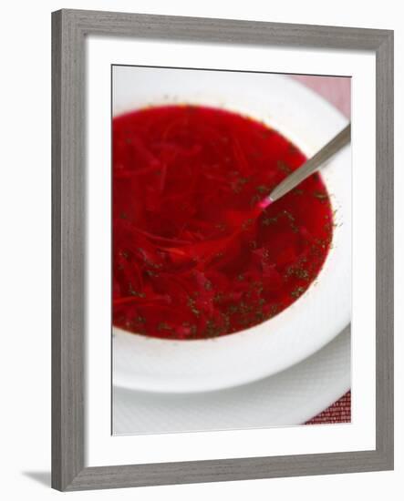 Borscht, a Traditional Russian Beetroot Soup, Moscow, Russia, Europe-Yadid Levy-Framed Photographic Print