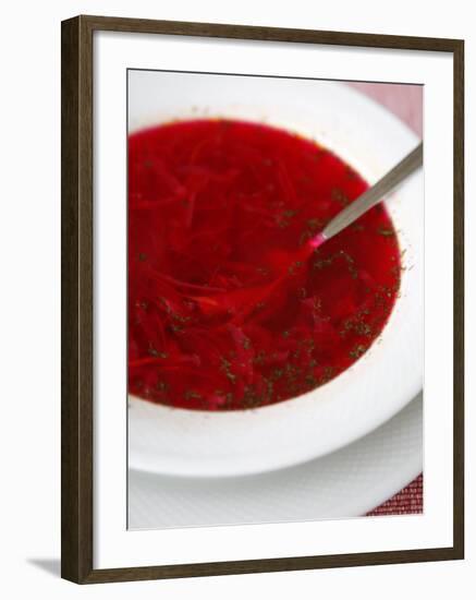 Borscht, a Traditional Russian Beetroot Soup, Moscow, Russia, Europe-Yadid Levy-Framed Photographic Print