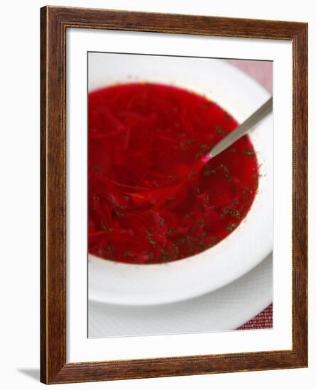 Borscht, a Traditional Russian Beetroot Soup, Moscow, Russia, Europe-Yadid Levy-Framed Photographic Print