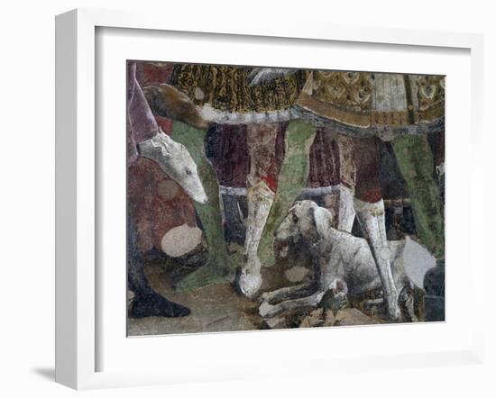 Borso D'Este Giving Coin to Court Jester, Scene from Month of April-Francesco del Cossa-Framed Giclee Print