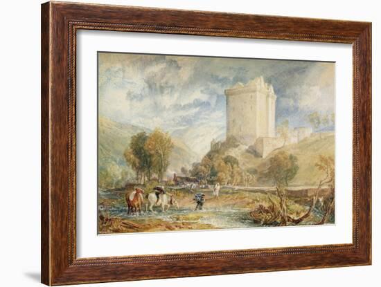 Borthwick Castle, 1818-J. M. W. Turner-Framed Giclee Print