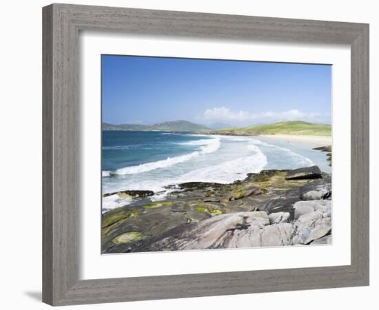 Borve Beach on South Harris in Stormy Weather, Scotland-Martin Zwick-Framed Photographic Print