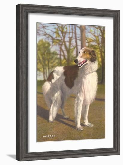 Borzoi-null-Framed Art Print