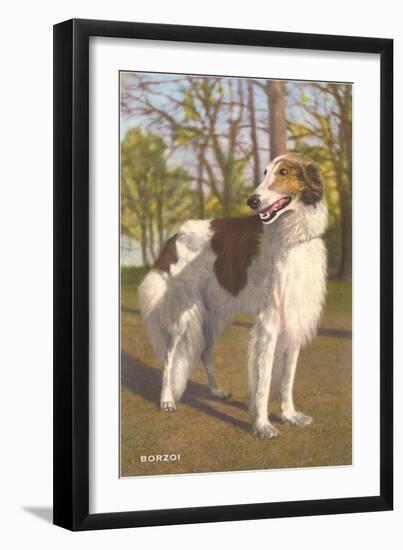 Borzoi-null-Framed Art Print