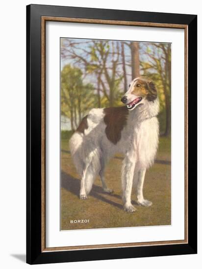 Borzoi-null-Framed Art Print