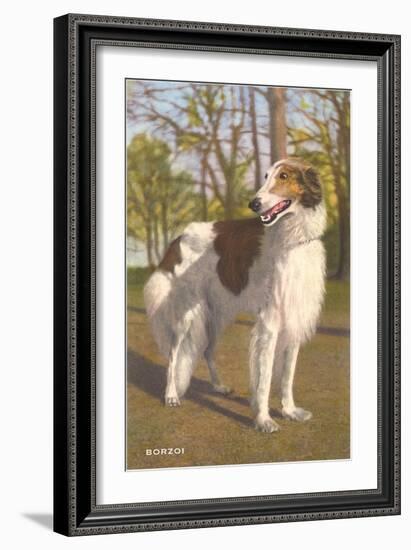 Borzoi-null-Framed Art Print