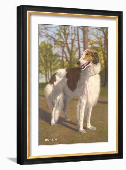 Borzoi-null-Framed Art Print