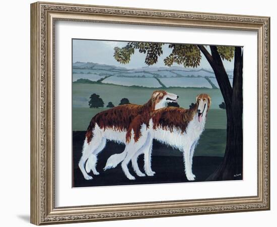 Borzois, 1991-Maggie Rowe-Framed Giclee Print