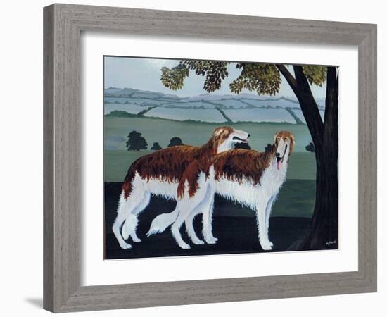 Borzois, 1991-Maggie Rowe-Framed Giclee Print