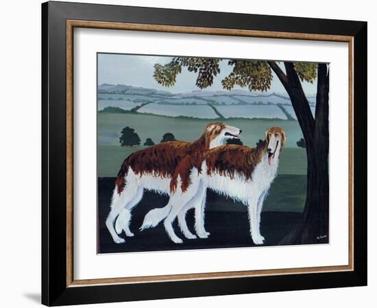 Borzois, 1991-Maggie Rowe-Framed Giclee Print