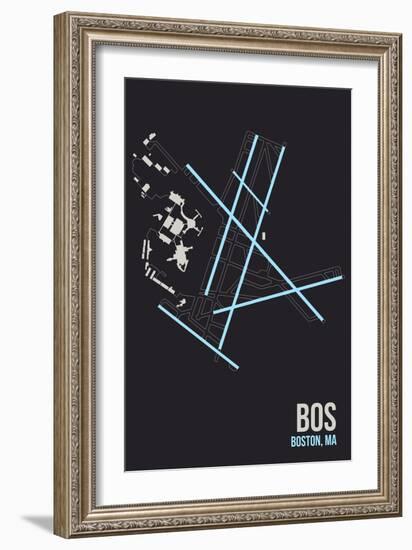 BOS Airport Layout-08 Left-Framed Giclee Print