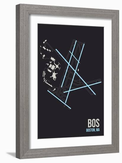 BOS Airport Layout-08 Left-Framed Giclee Print