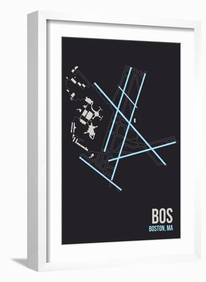 BOS Airport Layout-08 Left-Framed Giclee Print