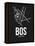 BOS Boston Airport Black-NaxArt-Framed Stretched Canvas