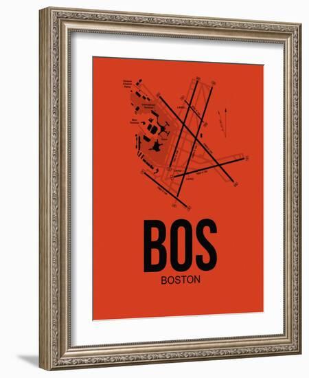 BOS Boston Airport Orange-NaxArt-Framed Art Print