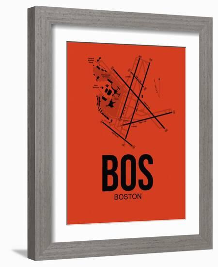 BOS Boston Airport Orange-NaxArt-Framed Art Print