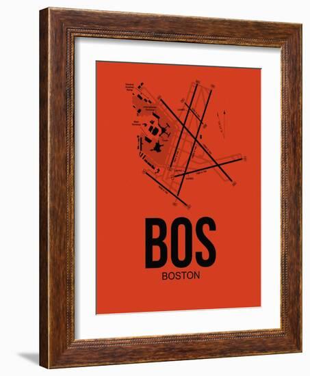 BOS Boston Airport Orange-NaxArt-Framed Art Print