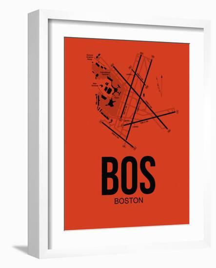 BOS Boston Airport Orange-NaxArt-Framed Art Print