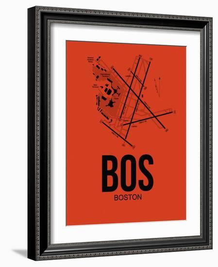 BOS Boston Airport Orange-NaxArt-Framed Art Print