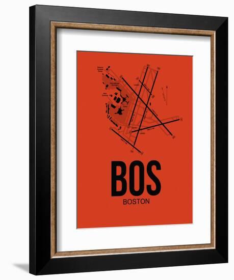 BOS Boston Airport Orange-NaxArt-Framed Art Print