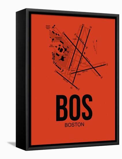 BOS Boston Airport Orange-NaxArt-Framed Stretched Canvas