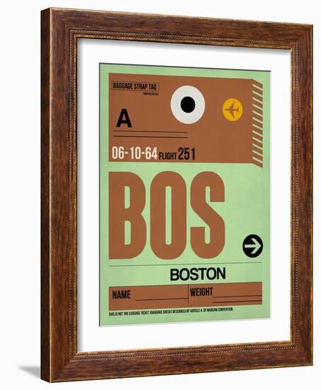 BOS Boston Luggage Tag 1-NaxArt-Framed Art Print