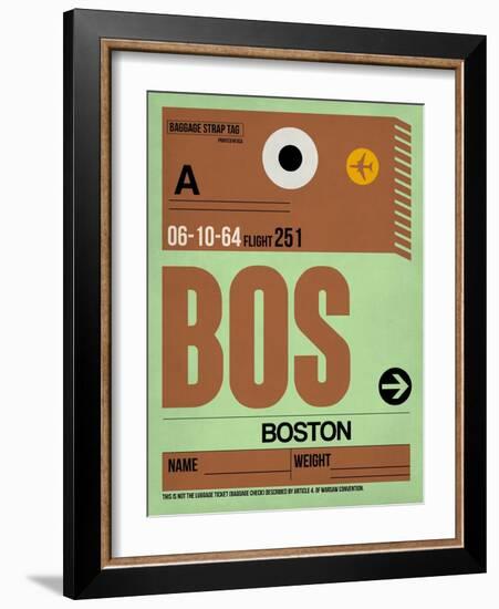 BOS Boston Luggage Tag 1-NaxArt-Framed Art Print