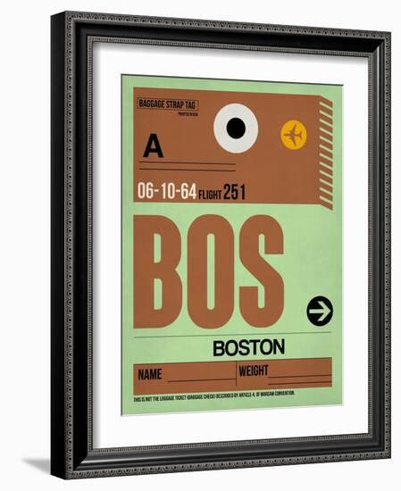 BOS Boston Luggage Tag 1-NaxArt-Framed Art Print