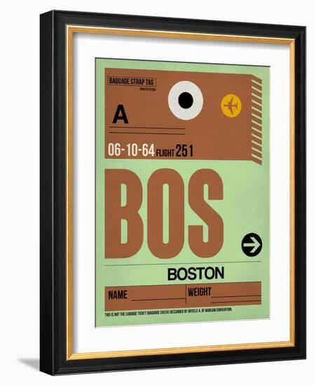 BOS Boston Luggage Tag 1-NaxArt-Framed Art Print