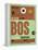 BOS Boston Luggage Tag 1-NaxArt-Framed Stretched Canvas