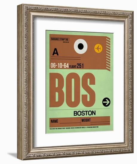 BOS Boston Luggage Tag 1-NaxArt-Framed Art Print