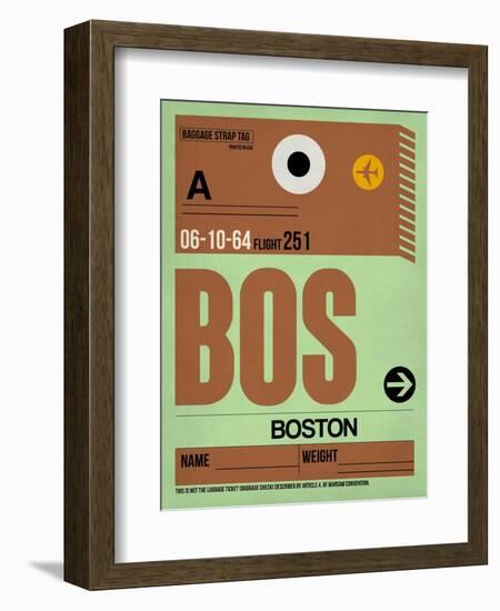 BOS Boston Luggage Tag 1-NaxArt-Framed Art Print