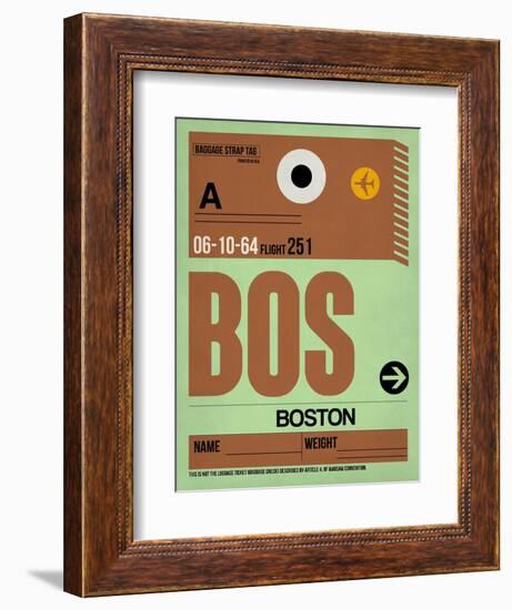 BOS Boston Luggage Tag 1-NaxArt-Framed Art Print