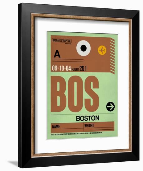 BOS Boston Luggage Tag 1-NaxArt-Framed Art Print