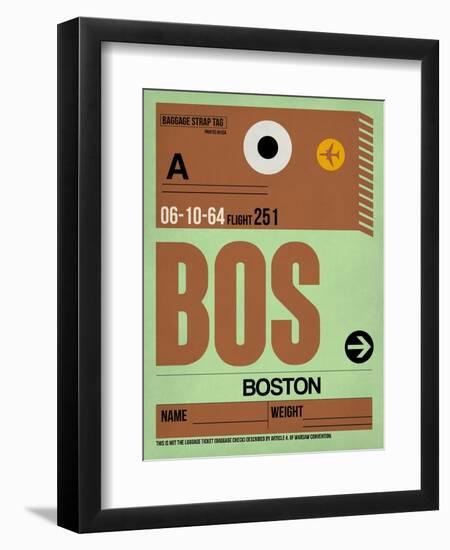 BOS Boston Luggage Tag 1-NaxArt-Framed Art Print