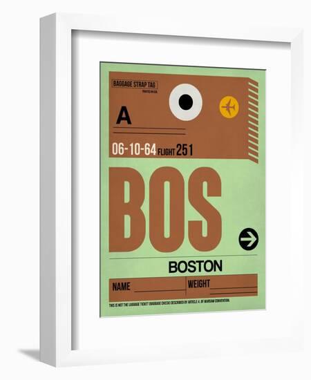 BOS Boston Luggage Tag 1-NaxArt-Framed Art Print