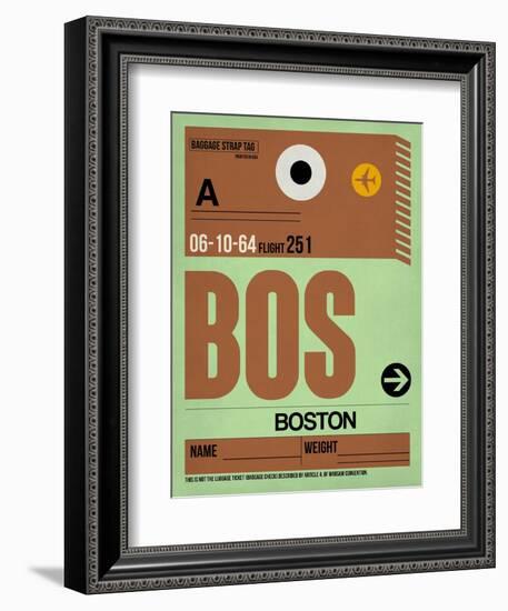 BOS Boston Luggage Tag 1-NaxArt-Framed Art Print